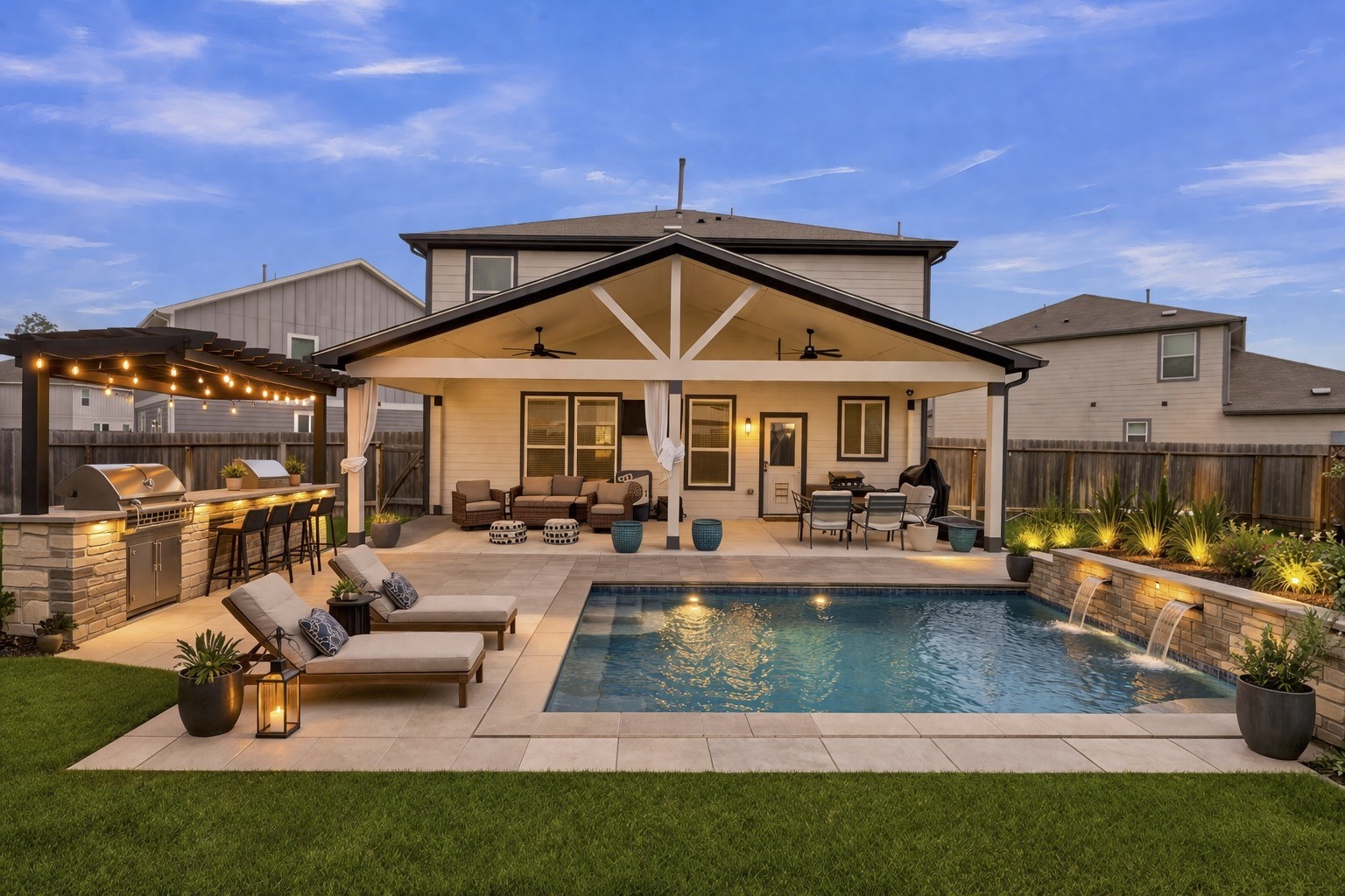 23562 Glenbuck Street Spring, TX 77373 - Photo 30 of 30 a view of a house with swimming pool and sitting area