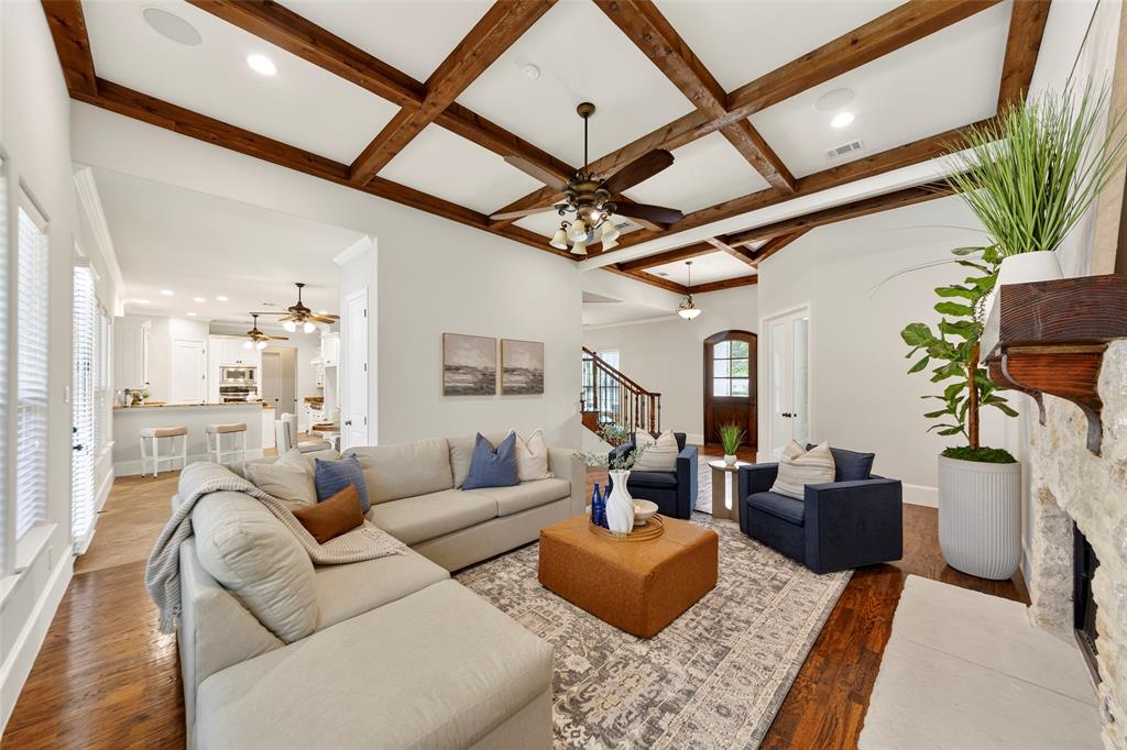 Stone Fireplace, Inviting Family Den