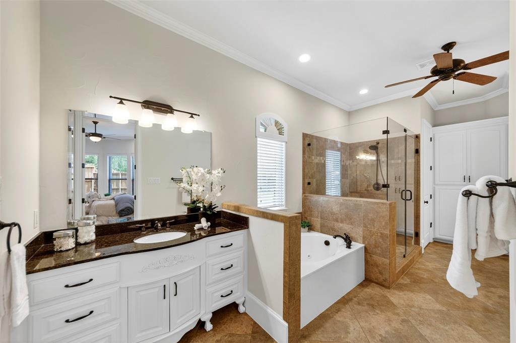 9515 Edith Lane Dallas, TX 75220 - Photo 20 of 39 Large Primary Bath, Off Season Racks, Linen Closet