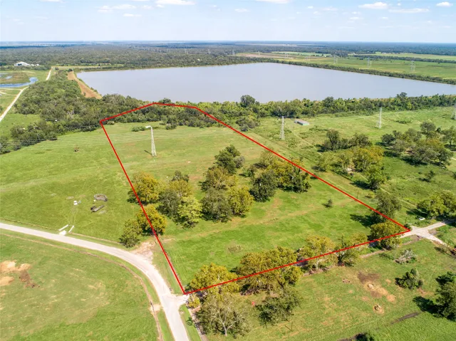 a view of a lake with a beach