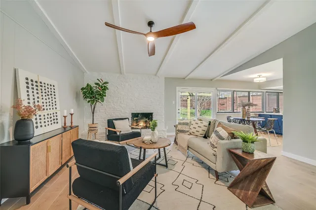 a living room with furniture