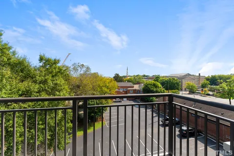 a view of city and balcony