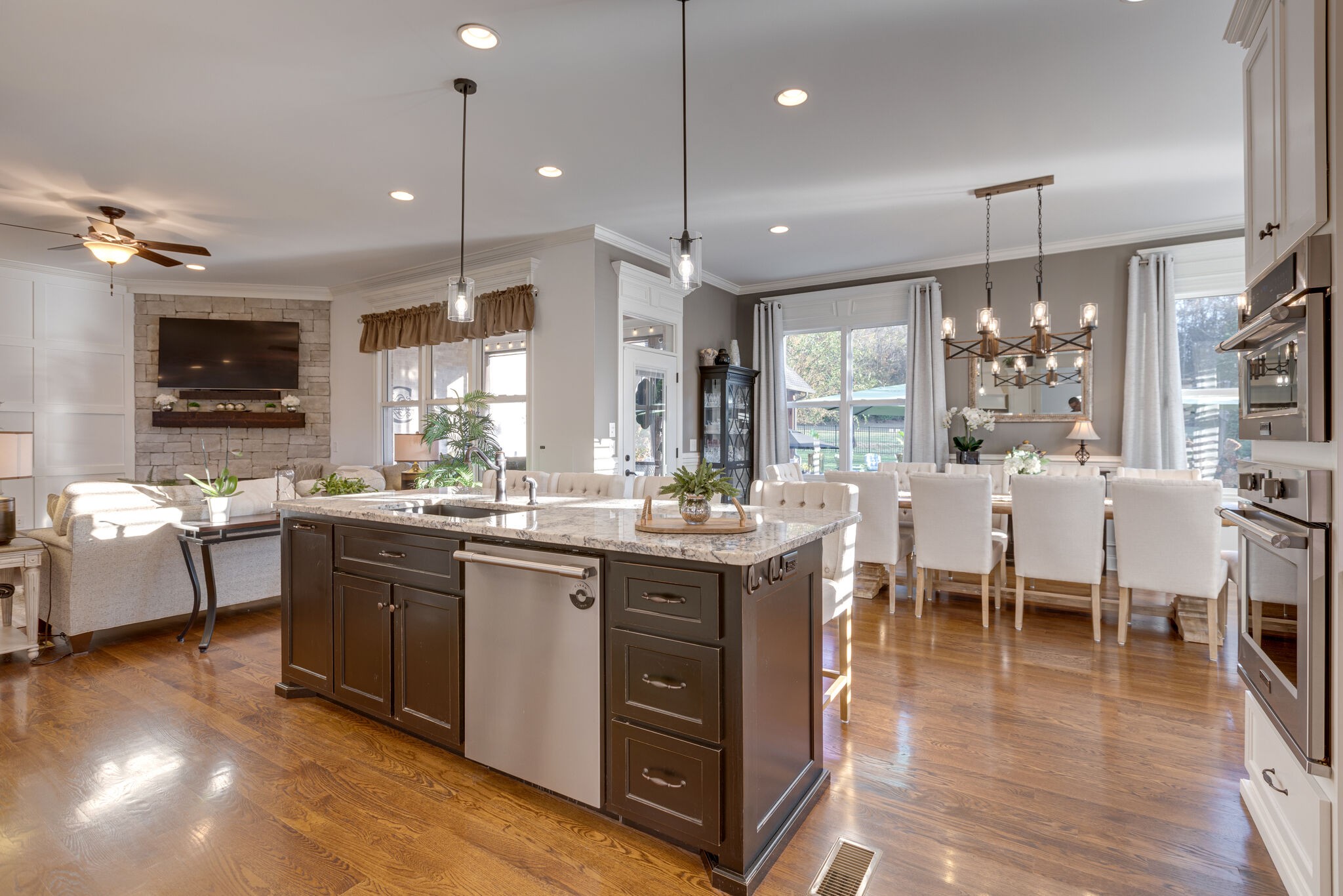 3692 Ronstadt Road Thompson's Station, TN 37179 - Photo 17 of 63 a large kitchen with lots of counter space and chandelier