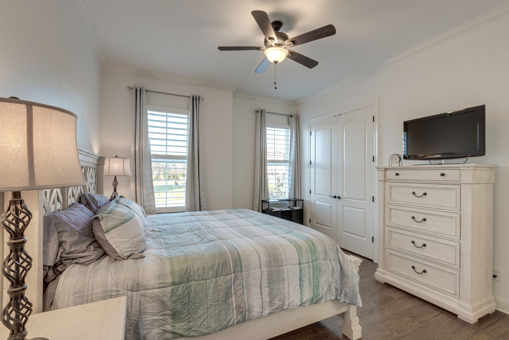 3692 Ronstadt Road Thompson's Station, TN 37179 - Photo 29 of 63 a bedroom with a bed a window and a television