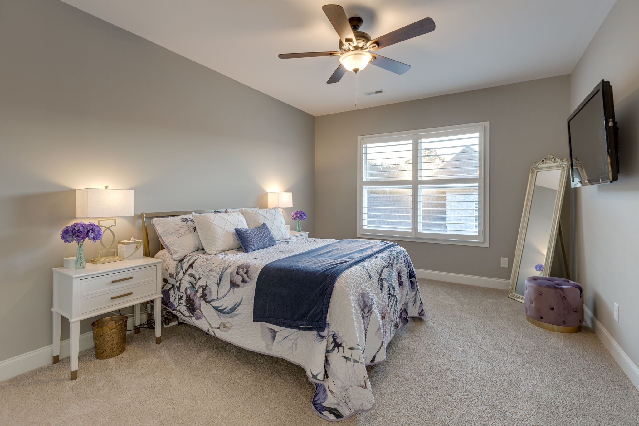 3692 Ronstadt Road Thompson's Station, TN 37179 - Photo 41 of 63 a spacious bedroom with a bed and a flat screen tv
