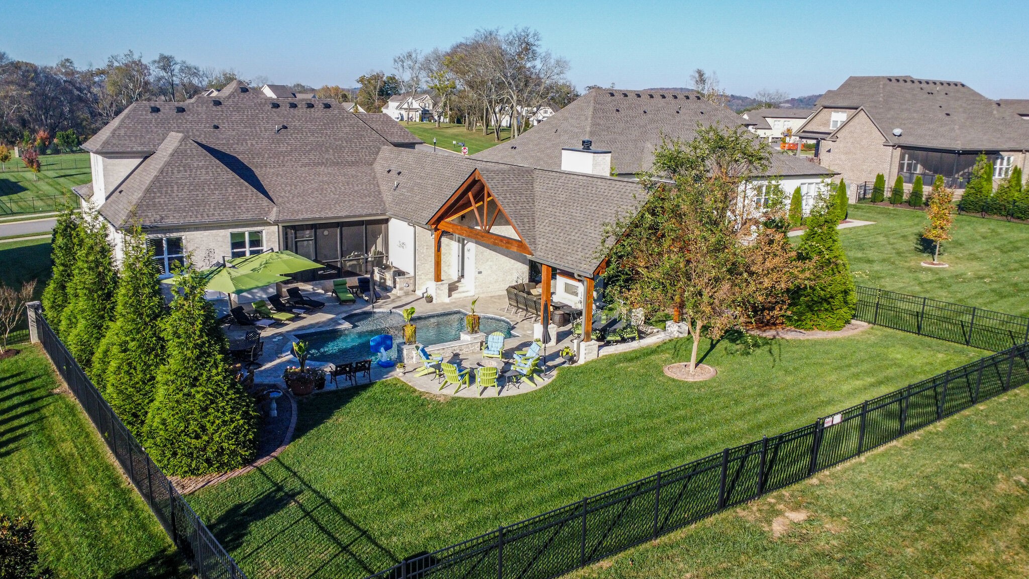 3692 Ronstadt Road Thompson's Station, TN 37179 - Photo 58 of 63 an aerial view of residential houses with outdoor space and trees
