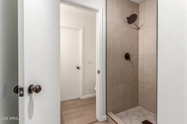 a bathroom with a shower