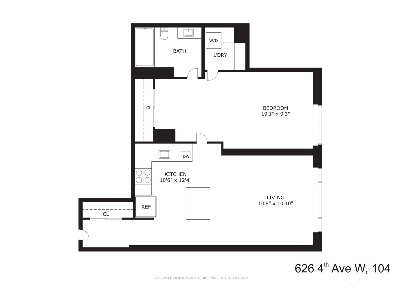 626 4th Avenue West, Unit 104 Seattle, WA 98119 - Photo 37 of 37 a picture of a floor plan