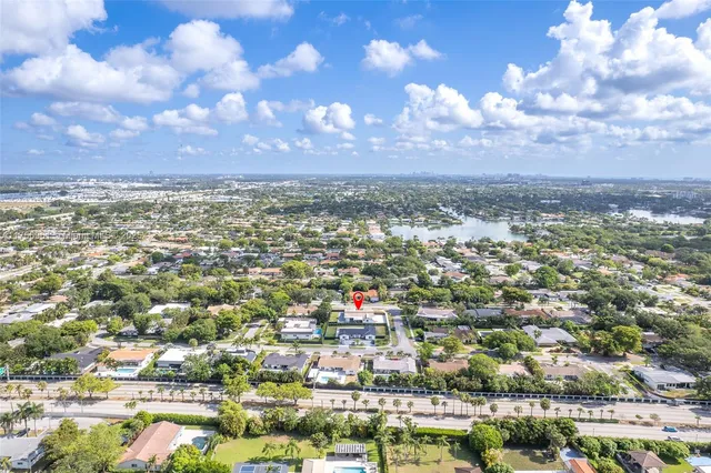 an aerial view of a city