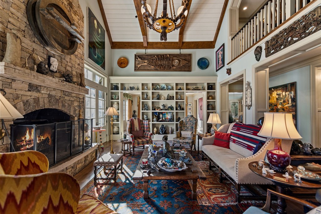 490 Red Wolf Run Franklin, NC 28734 - Photo 24 of 83 a living room with furniture and fireplace