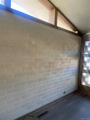 a view of wooden door