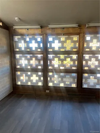 a view of outdoor space with windows