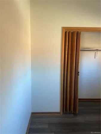 a view of wooden door