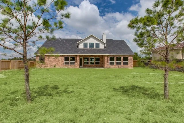 a view of a lake with a table