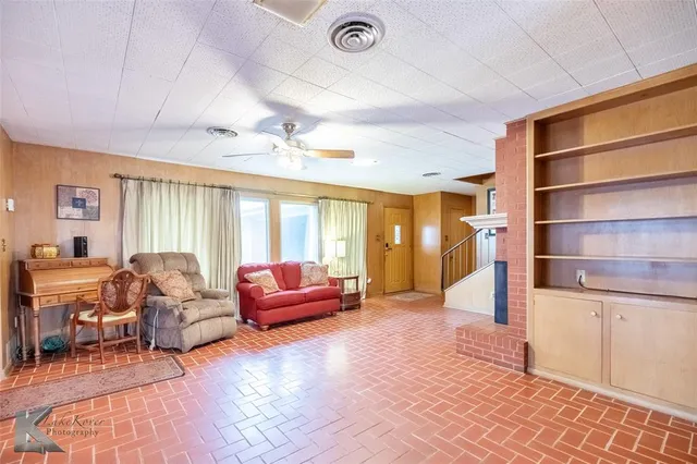 a living room with furniture