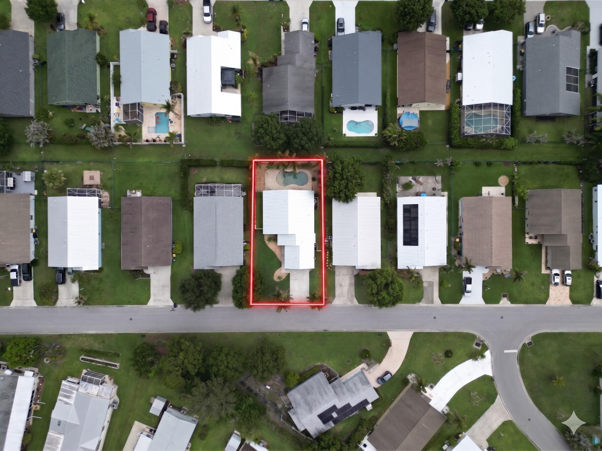 2565 Southwest Riviera Road Stuart, FL 34997 - Photo 21 of 22 Overhead aerial with red lines