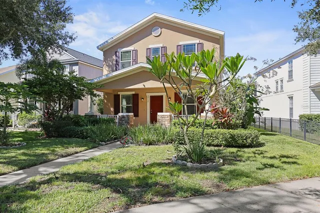 a view of a porch with a yard