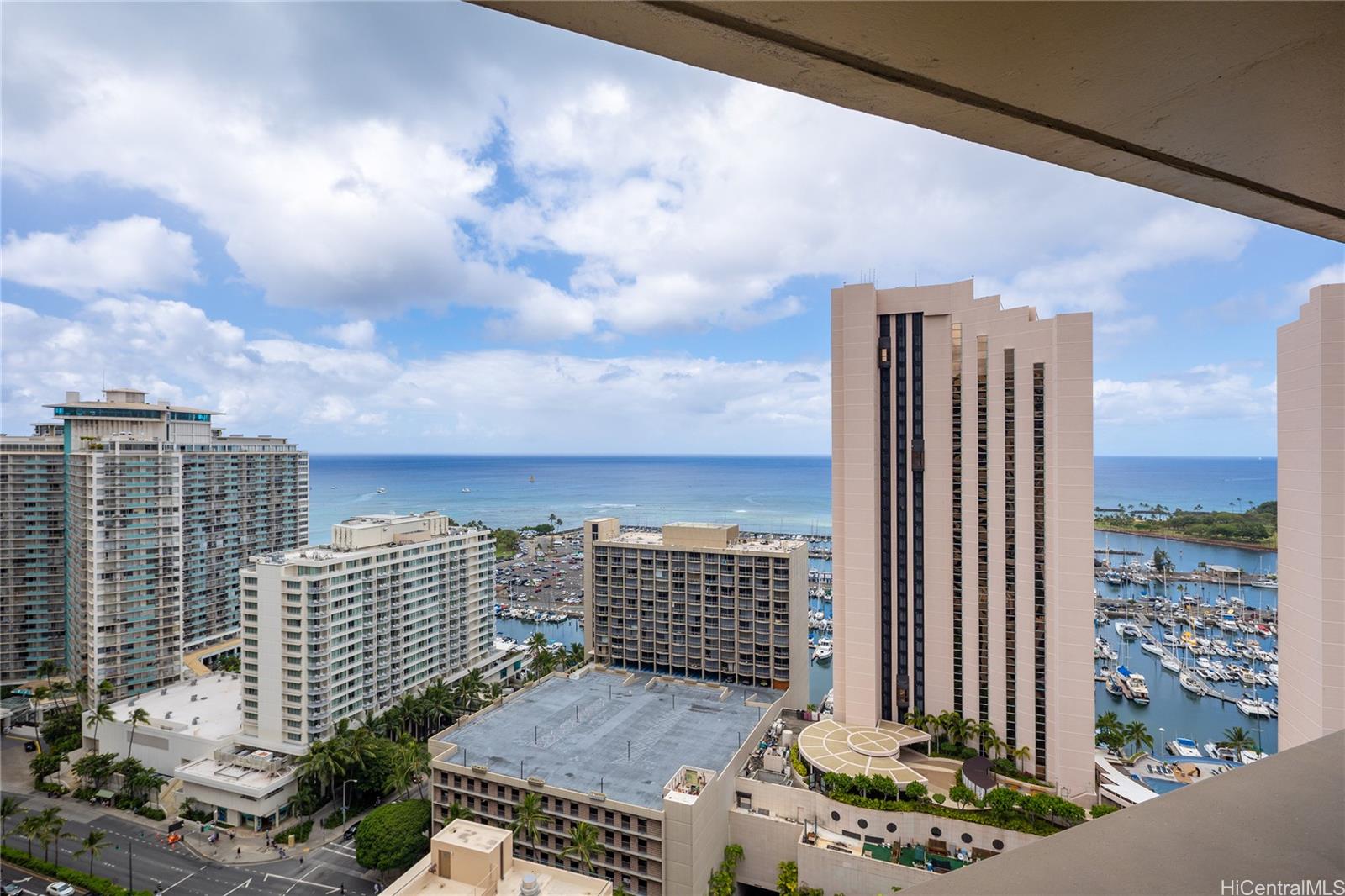 1700 Ala Moana Boulevard, Unit 3104 Honolulu, HI 96815 - Photo 12 of 15 a view of a balcony with city view
