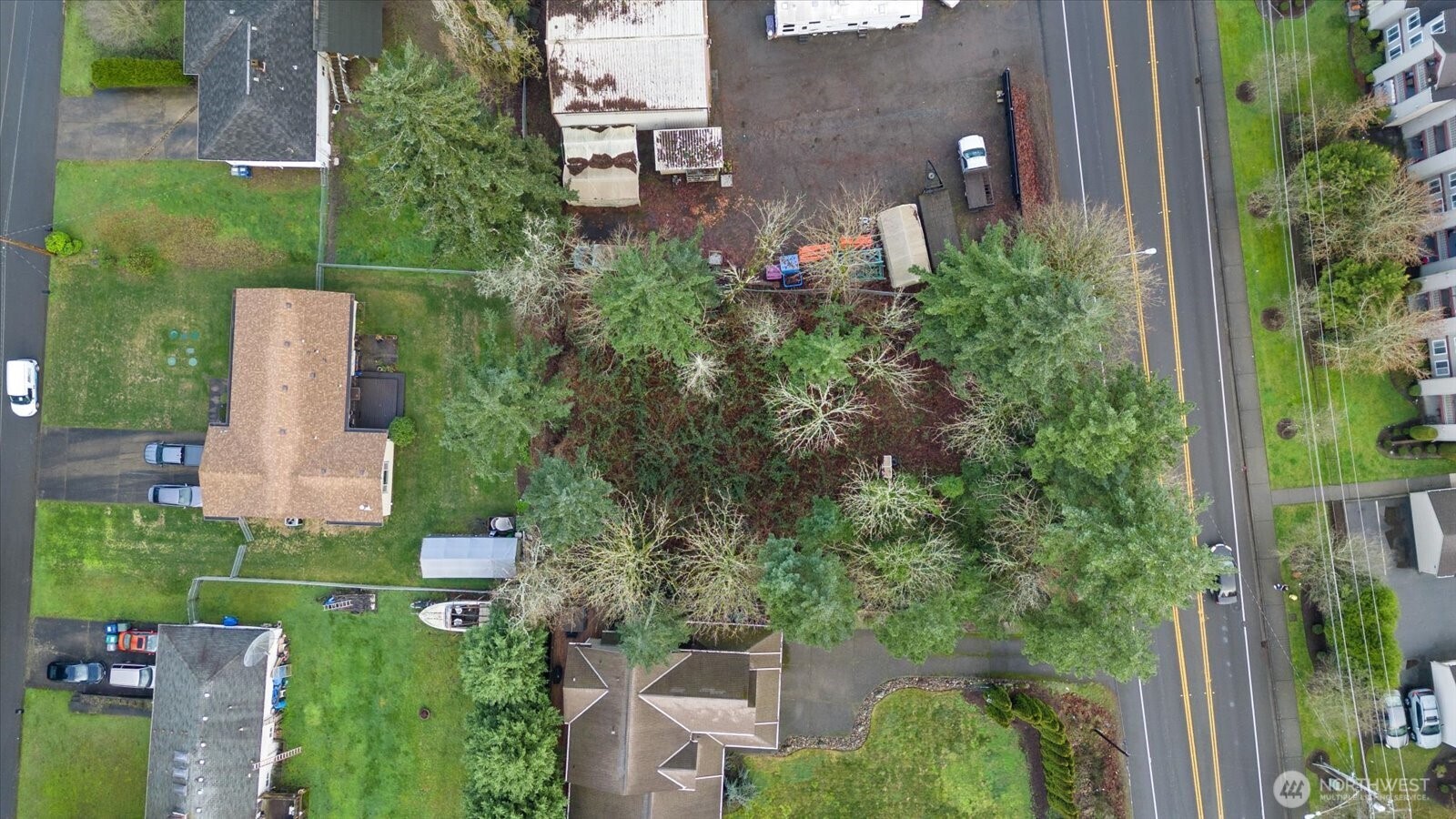 32227 Military Road South Federal Way, WA 98001 - Photo 11 of 13 aerial view of a house with a yard and garden
