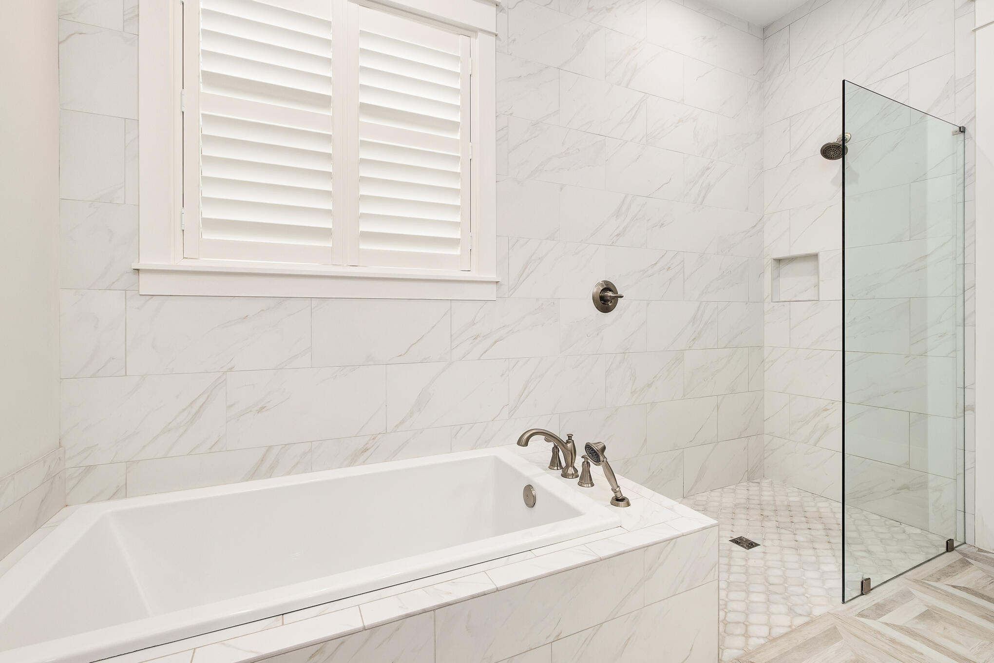 126 Crescent Road Santa Rosa Beach, FL 32459 - Photo 11 of 46 a bathroom with a white bath tub and a shower