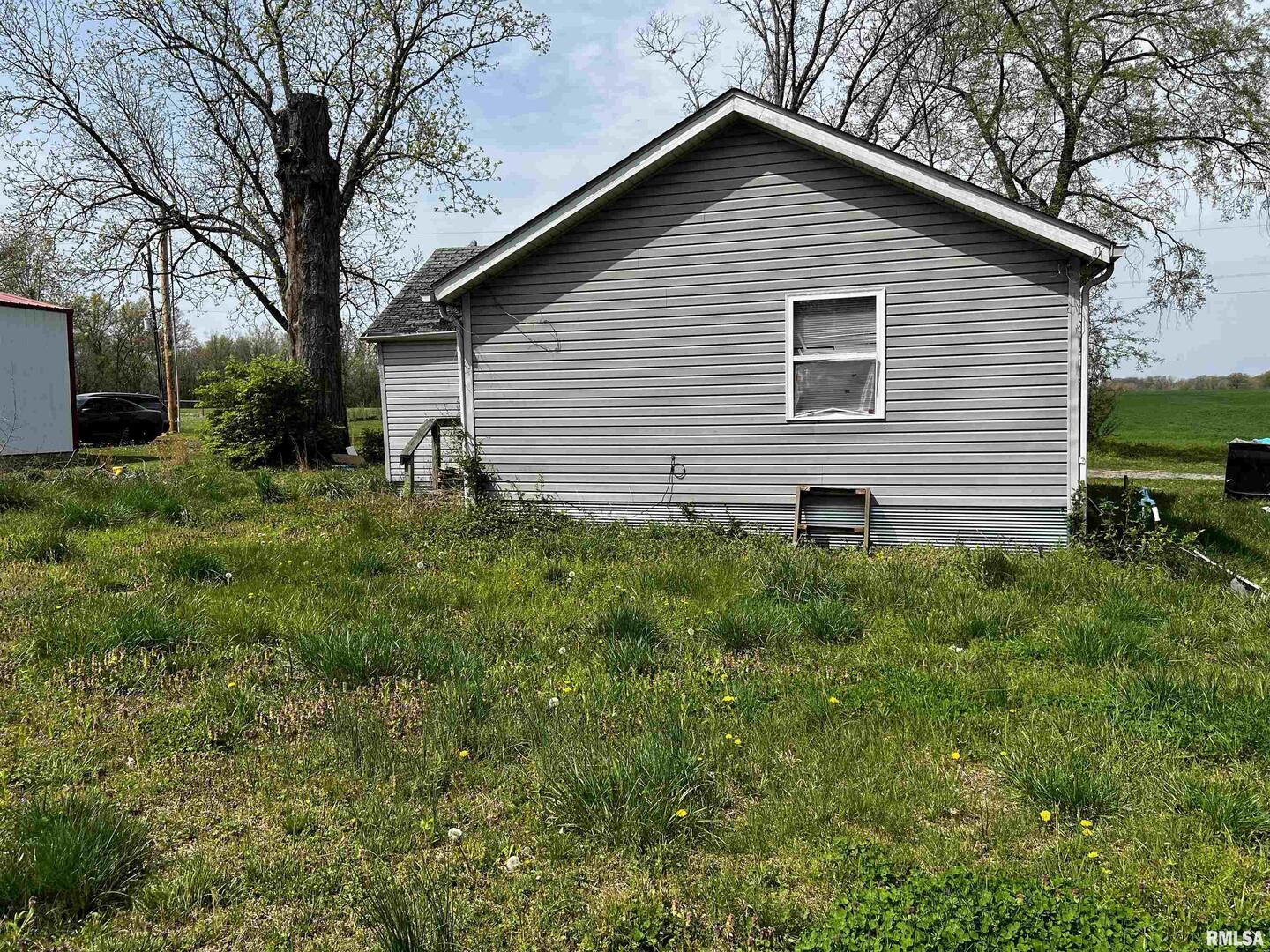 6846 East 1st Street Logan, IL 62856 - Photo 4 of 16 a backyard of a house with plants and large tree