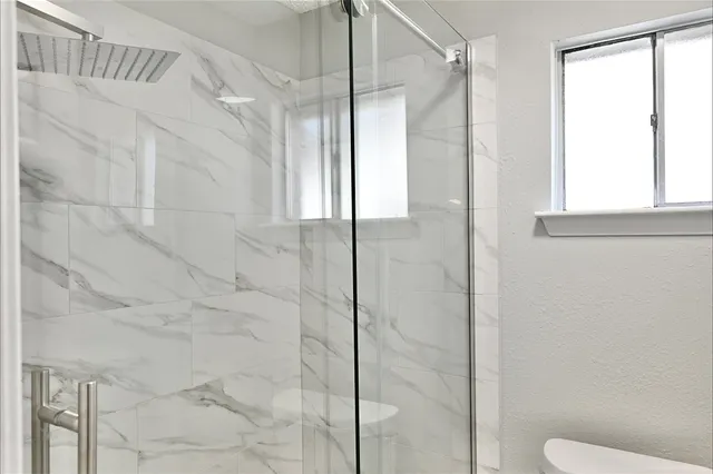 a bathroom with a shower