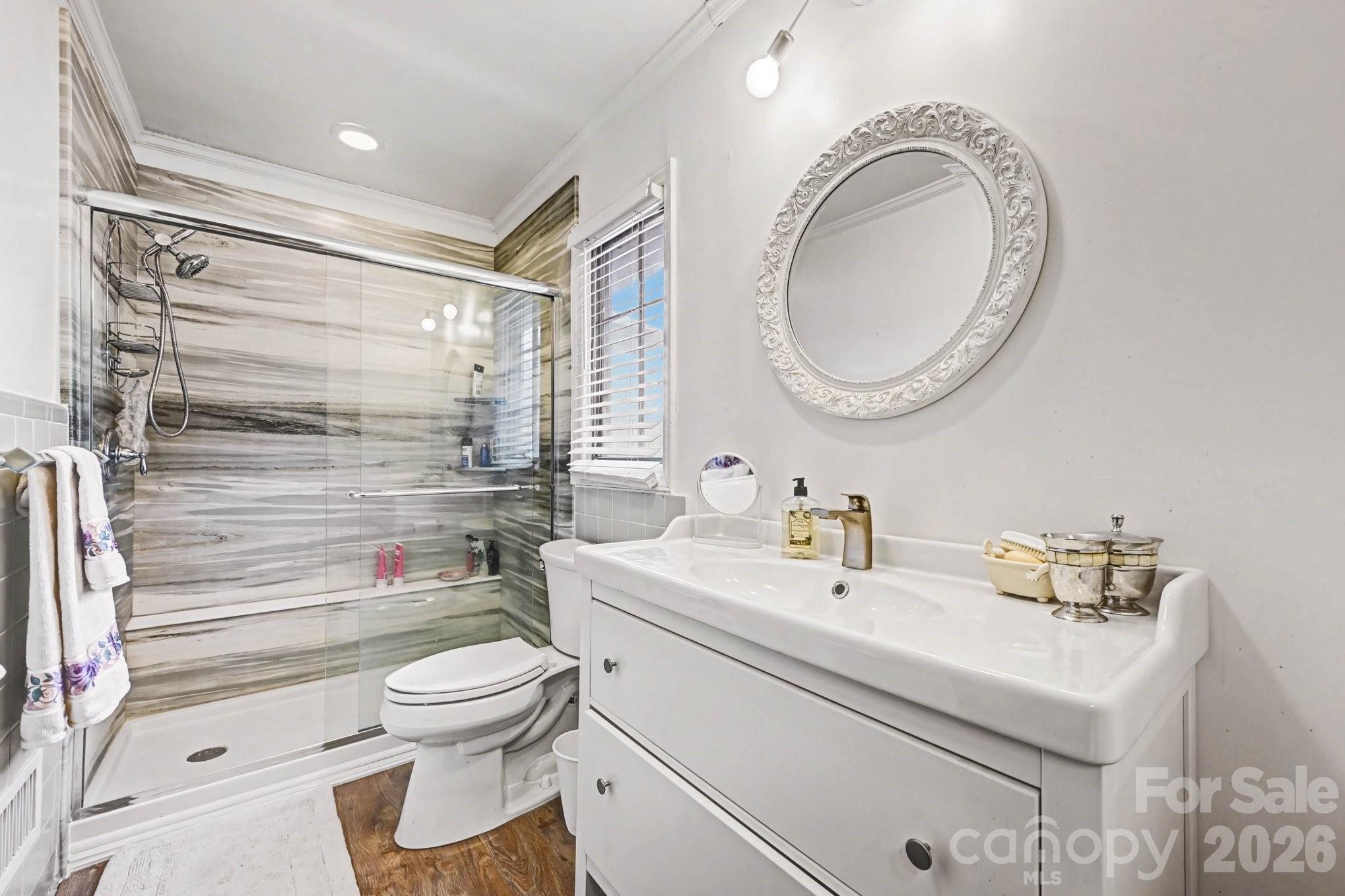 2915 Old Stage Road Gastonia, NC 28052 - Photo 11 of 42 a bathroom with a sink a toilet and a mirror