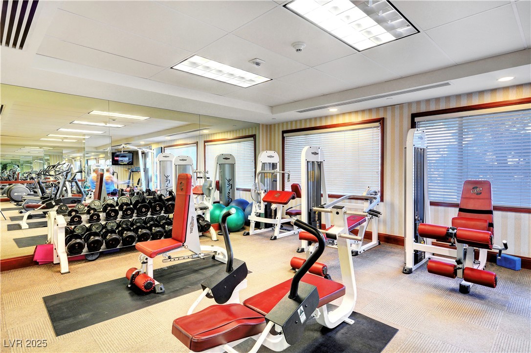 30 Strada Di Villaggio, Unit 250 Henderson, NV 89011 - Photo 46 of 52 Gym with a drop ceiling