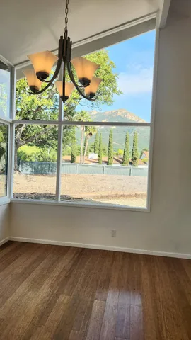 a view of a lake from a window