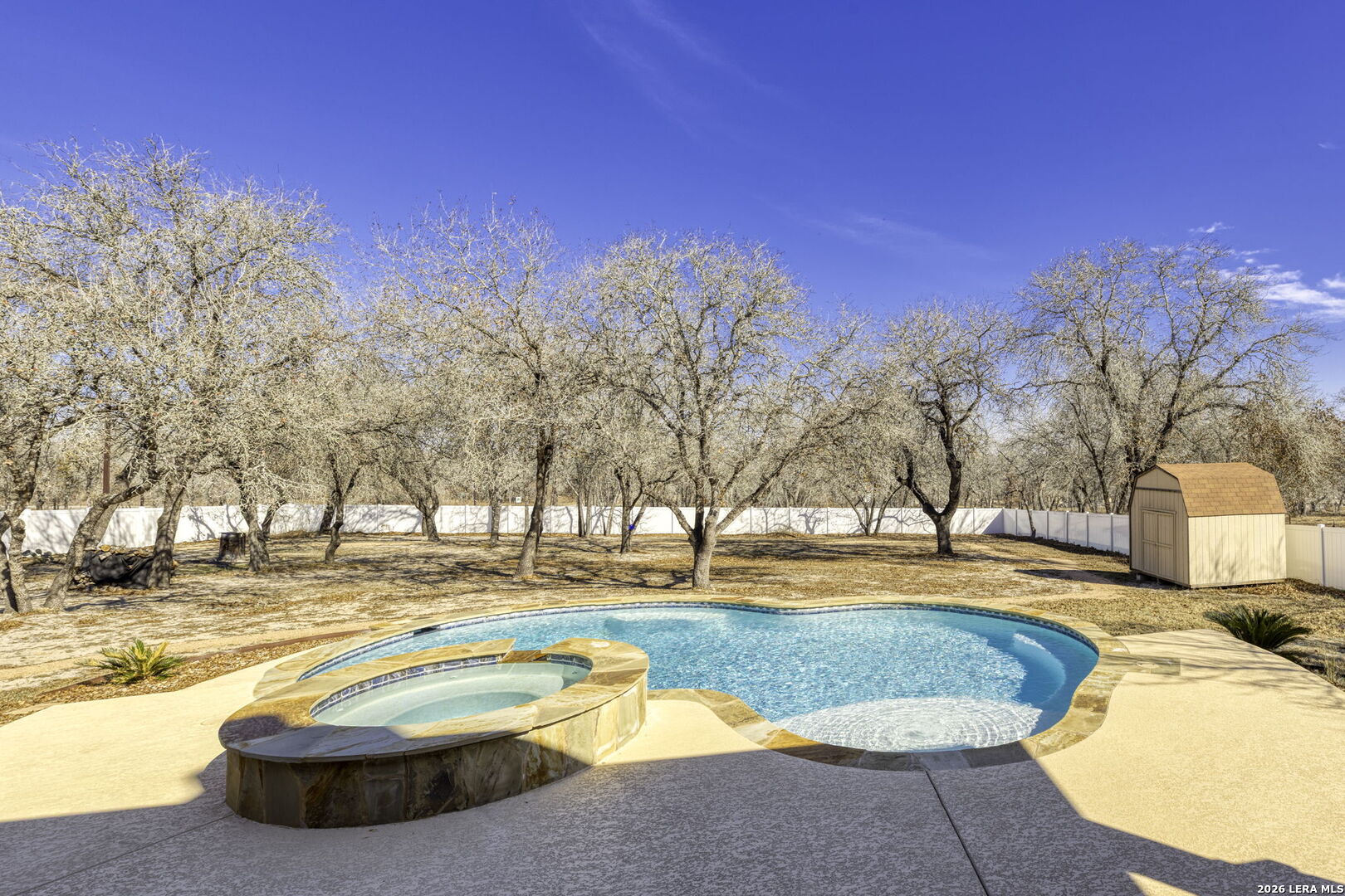 520 Arbor View Adkins, TX 78101 - Photo 28 of 32 a view of a backyard with wooden fence