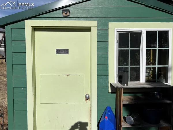 a view of a door of the house