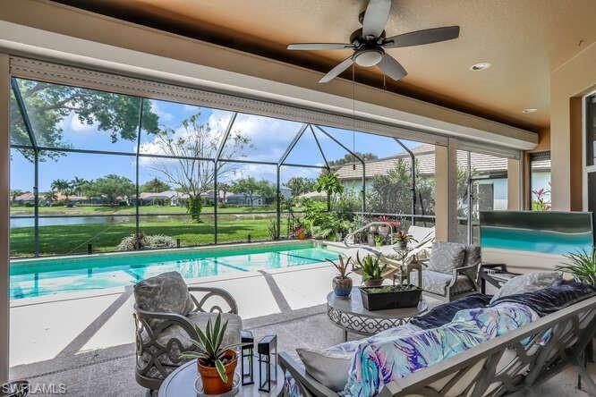 9871 Rookery Circle Estero, FL 33928 - Photo 26 of 38 a view of yard from deck with patio