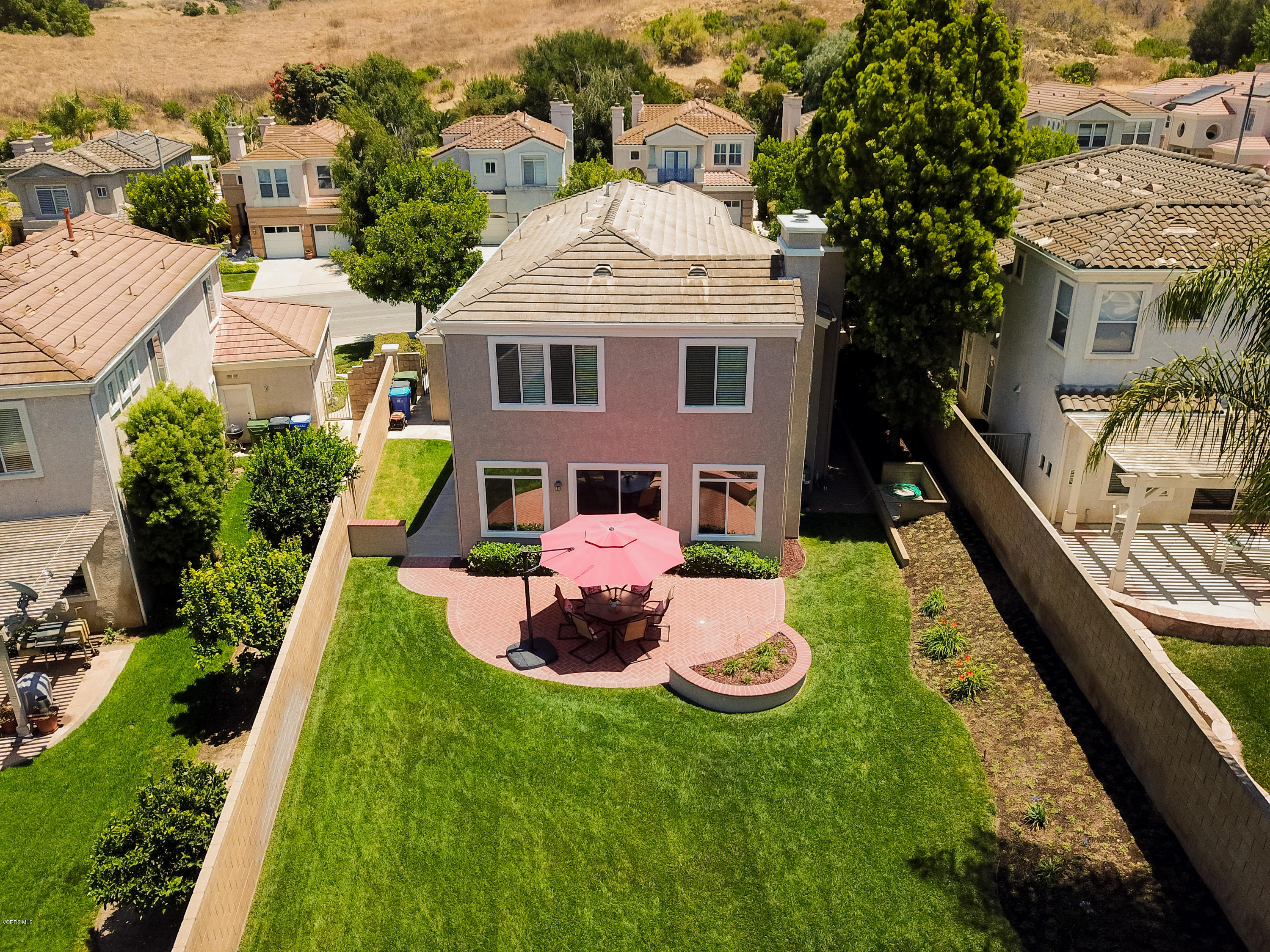 3931 Sunsetridge Road Moorpark, CA 93021 - Photo 27 of 36 an aerial view of a house with swimming pool garden and patio