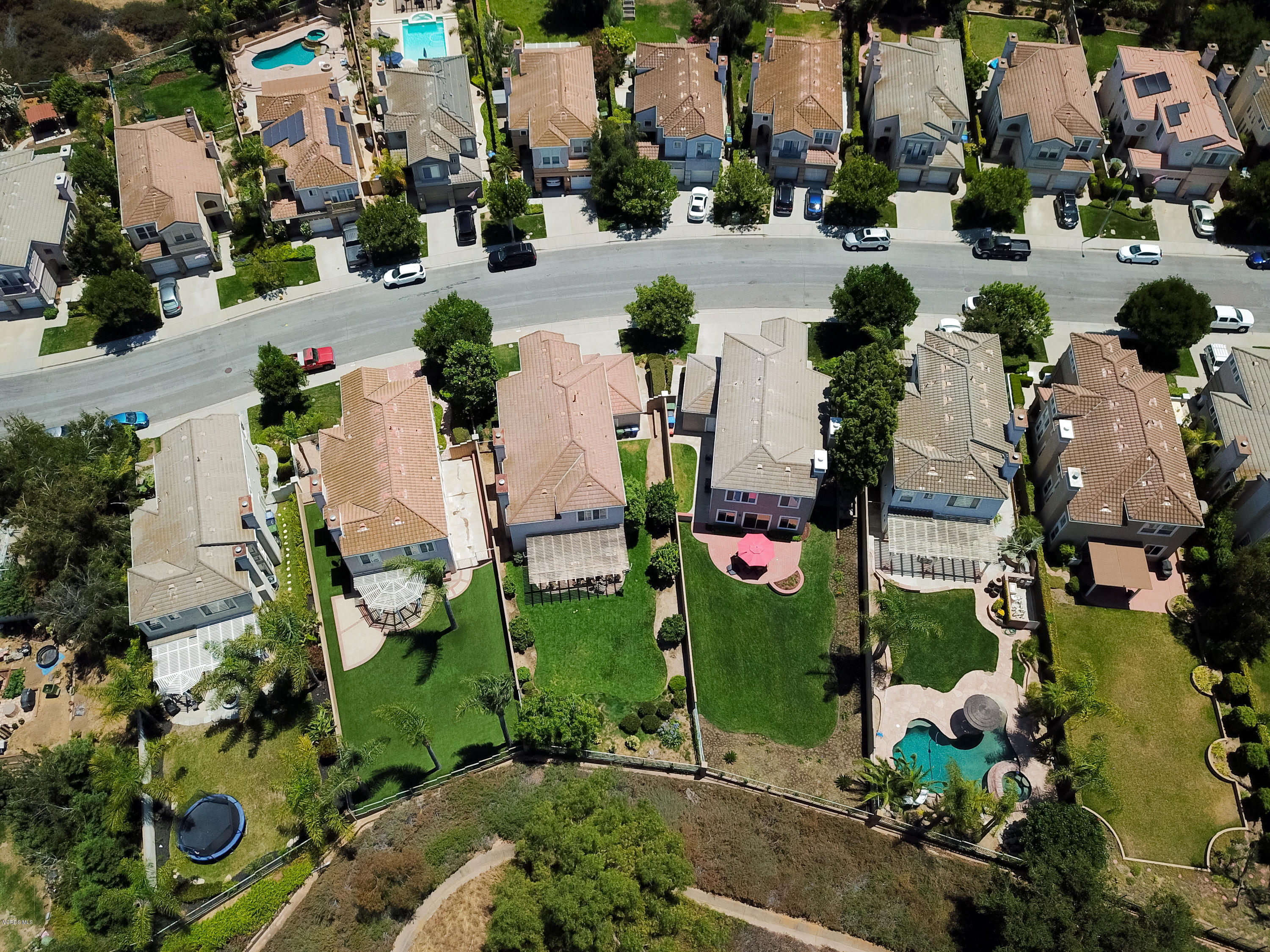3931 Sunsetridge Road Moorpark, CA 93021 - Photo 31 of 36 an aerial view of residential houses with outdoor space and street view