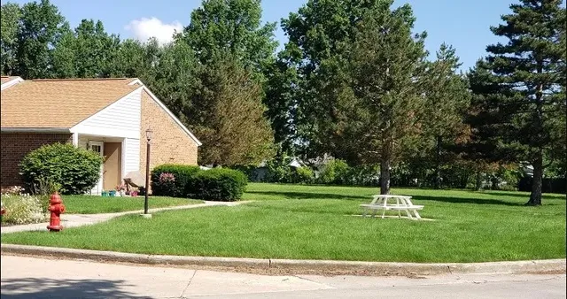 a view of a house with a yard