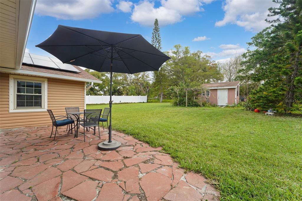 2007 Golf View Drive Dunedin, FL 34698 - Photo 28 of 39 a table and chairs in backyard of house