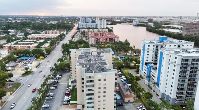 a view of a city with tall buildings