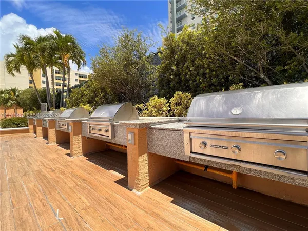 a view of a balcony with an outdoor space