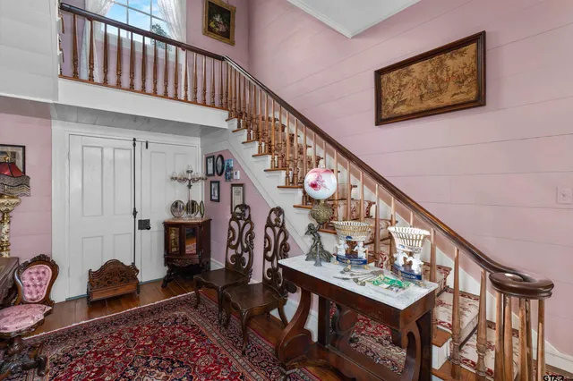 a living room with furniture