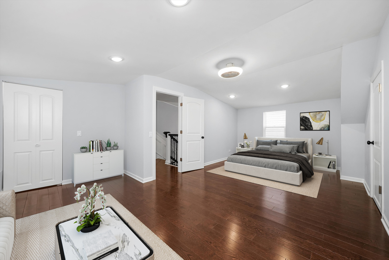 Undisclosed Address Chicago, IL 60656 - Photo 8 of 38 a living room with furniture and a wooden floor