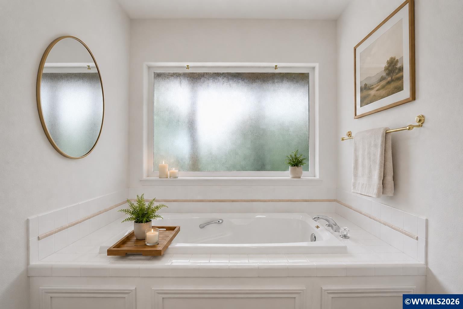 1299 Twin Hills Road Southeast Jefferson, OR 97352 - Photo 27 of 47 a bathroom with a sink and a mirror