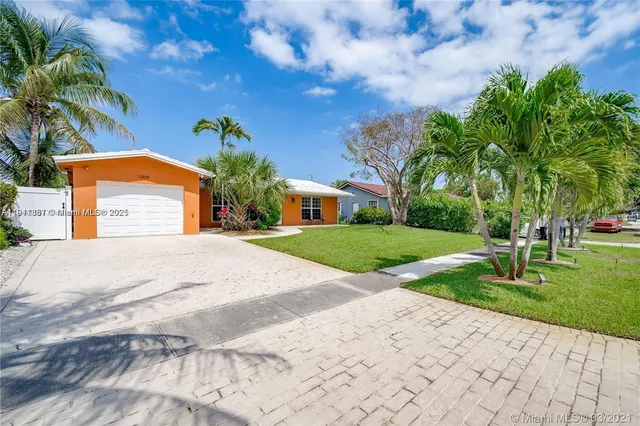 a house view with a garden