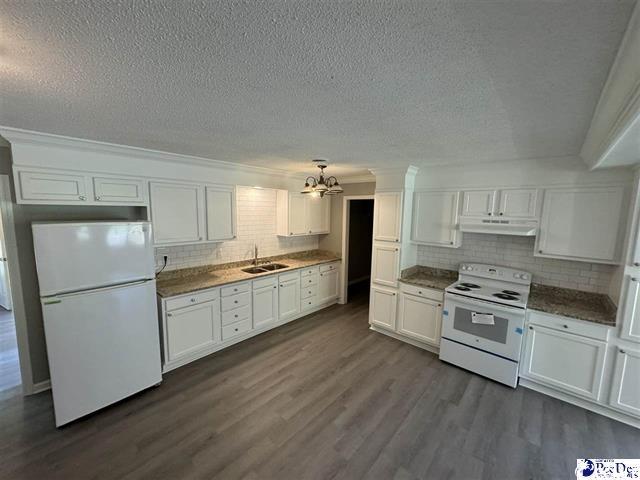 1057 Sam Lee Road Scranton, SC 29591 - Photo 4 of 23 Kitchen featuring white cabinets, dark hardwood /