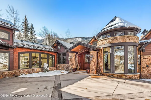 a front view of a building with street