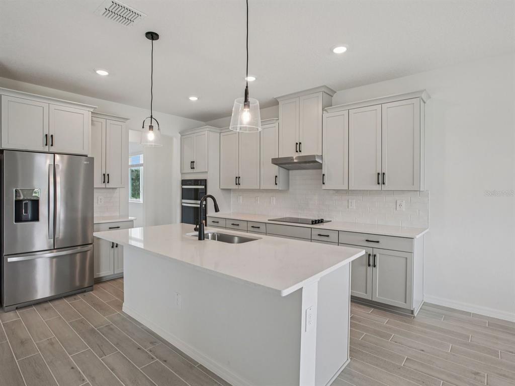 10821 Heirloom Farms Run Parrish, FL 34221 - Photo 3 of 13 a kitchen with kitchen island a sink stainless steel appliances and cabinets