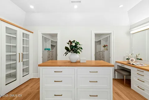 a view of a center island of a dresser