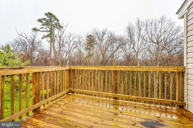 a view of wooden balcony
