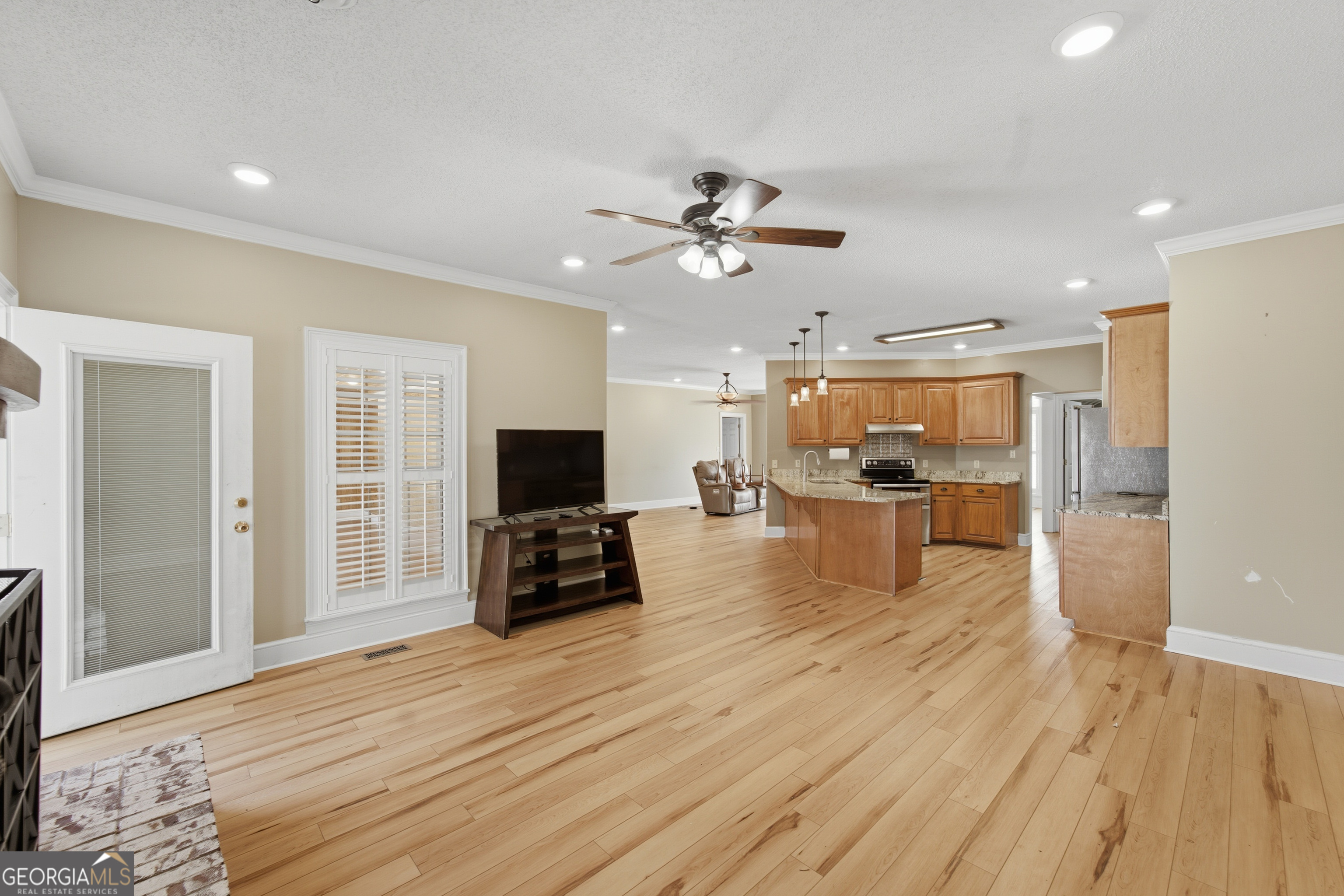 134 Patrick Street Swainsboro, GA 30401 - Photo 36 of 57 a living room with furniture and a flat screen tv