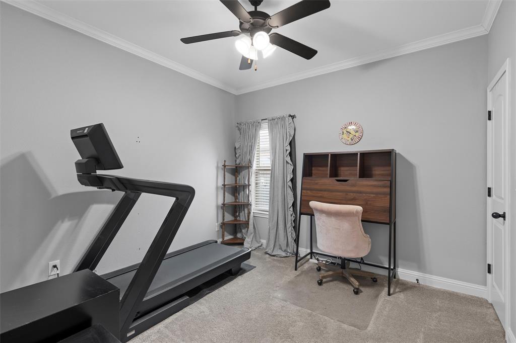 717 Wintergreen Drive Hewitt, TX 76643 - Photo 21 of 33 a view of a workspace with furniture and a ceiling fan