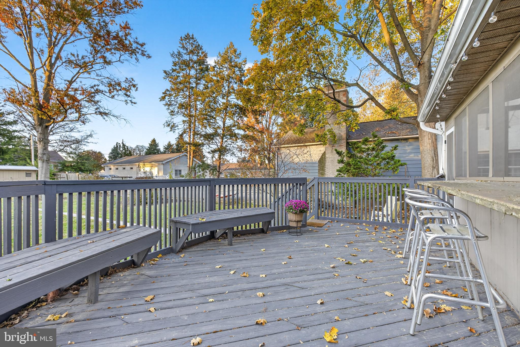 130 East High Street Manheim, PA 17545 - Photo 25 of 34 a view of deck with wooden floor and fence and a trees